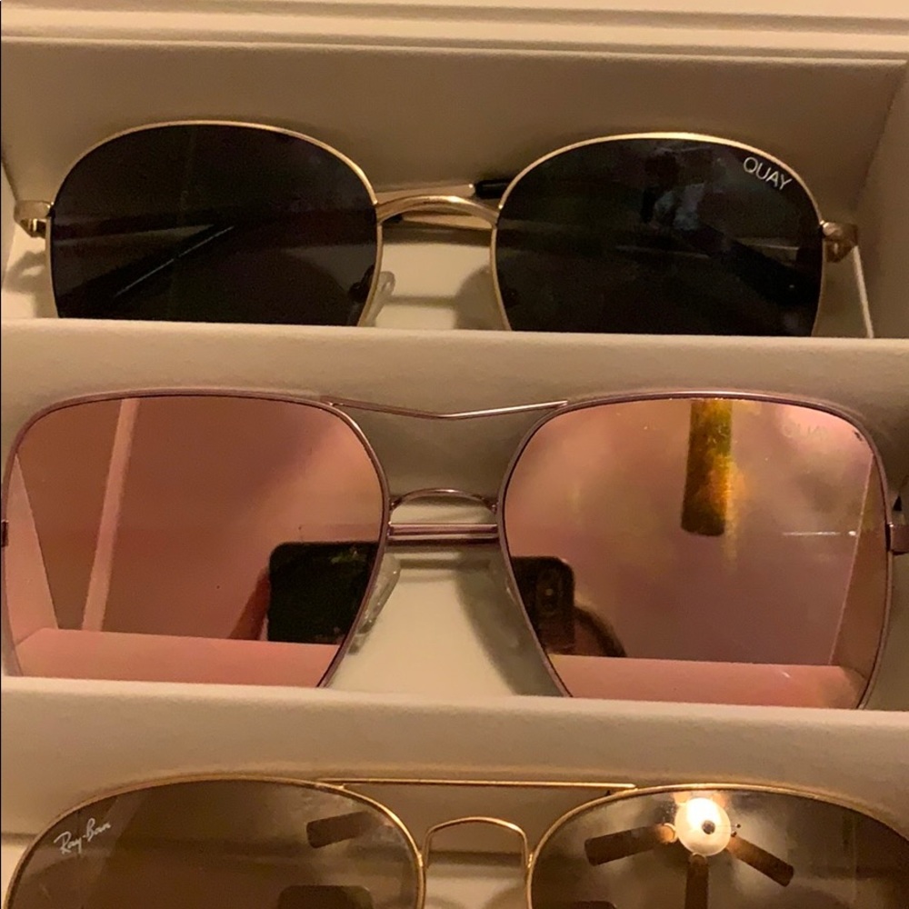 Oversized Quay Mirror Sunglasses - Pink- Worn once